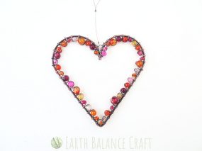 Raspberry and Peach Love Heart Medium