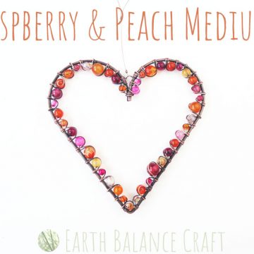 Raspberry and Peach Love Heart Medium