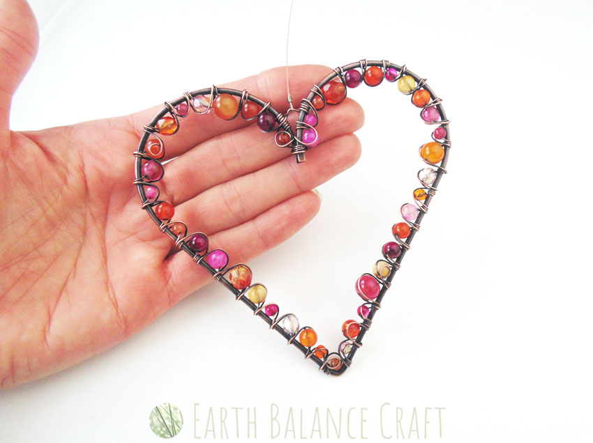 Raspberry and Peach Love Heart Medium