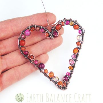 Raspberry and Peach Love Heart