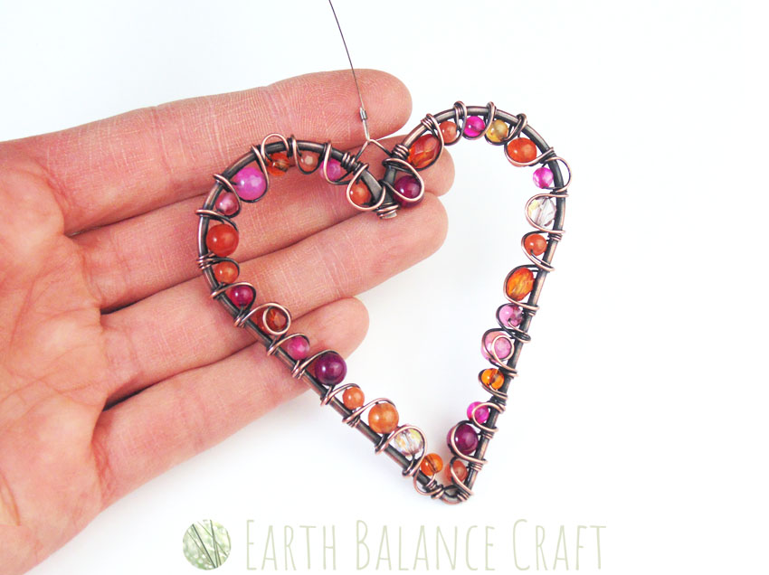 Raspberry and Peach Love Heart