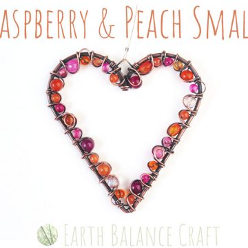 Raspberry and Peach Love Heart