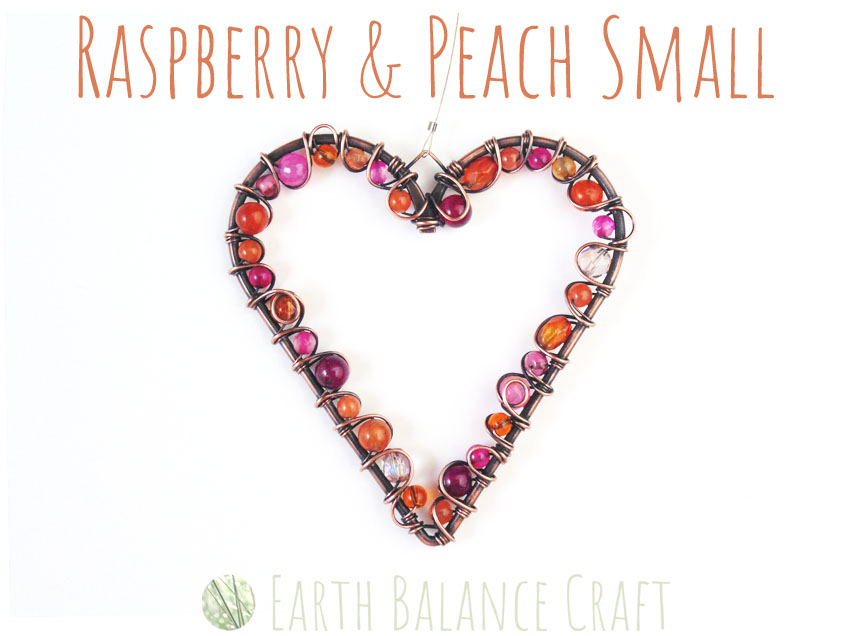 Raspberry and Peach Love Heart