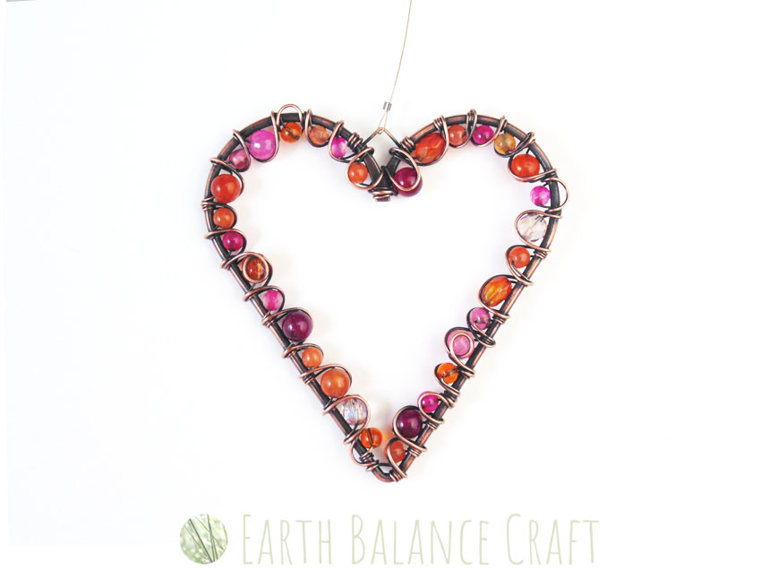 Raspberry and Peach Love Heart