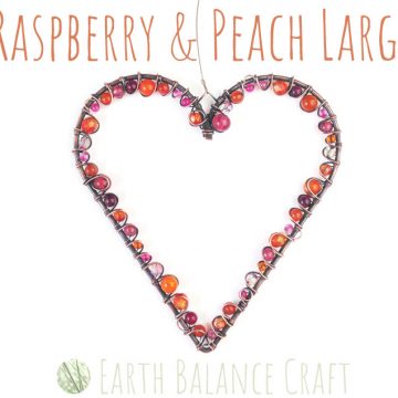 Raspberry and Peach Love Heart