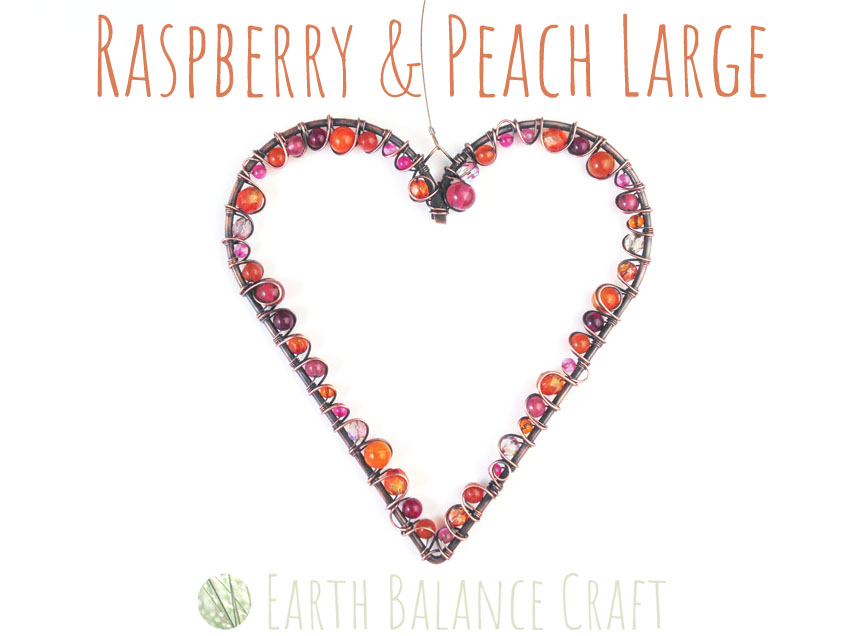 Raspberry and Peach Love Heart