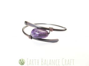 Amethyst Medium Copper Bangle