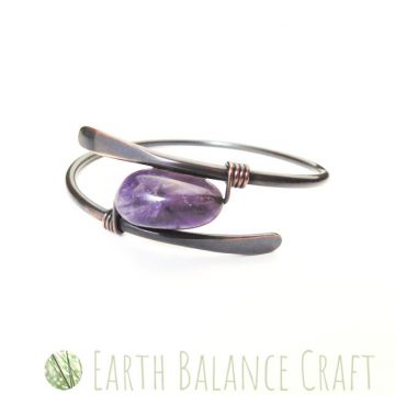 Amethyst Medium Copper Bangle