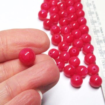 Pink Candy Jade Round Beads