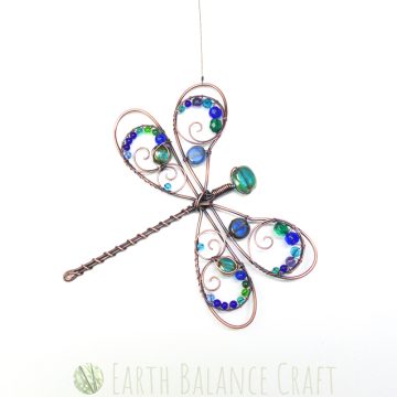 Blue Green Dragonfly Suncatcher