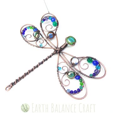 Blue Green Dragonfly Suncatcher