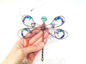 Blue Green Dragonfly Suncatcher