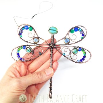 Blue Green Dragonfly Suncatcher