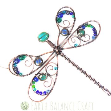 Blue Green Dragonfly Suncatcher