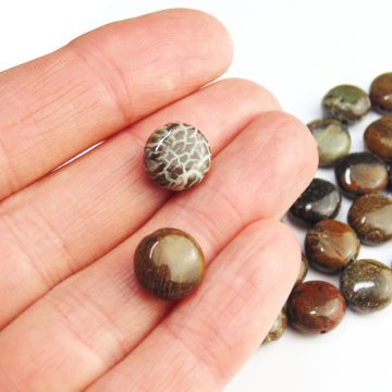 Snakeskin Jasper Coin Beads 1