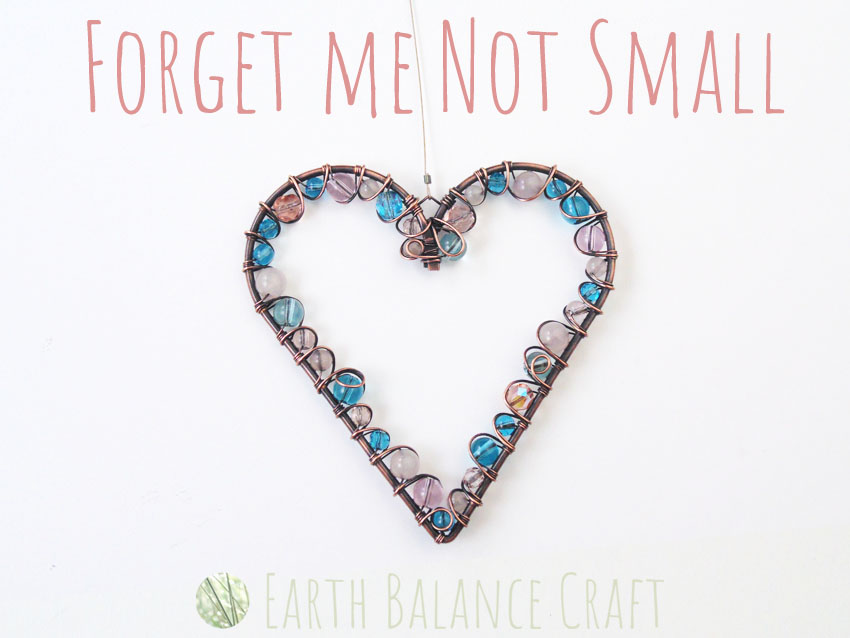 Wood Forget me Not Love Heart Small