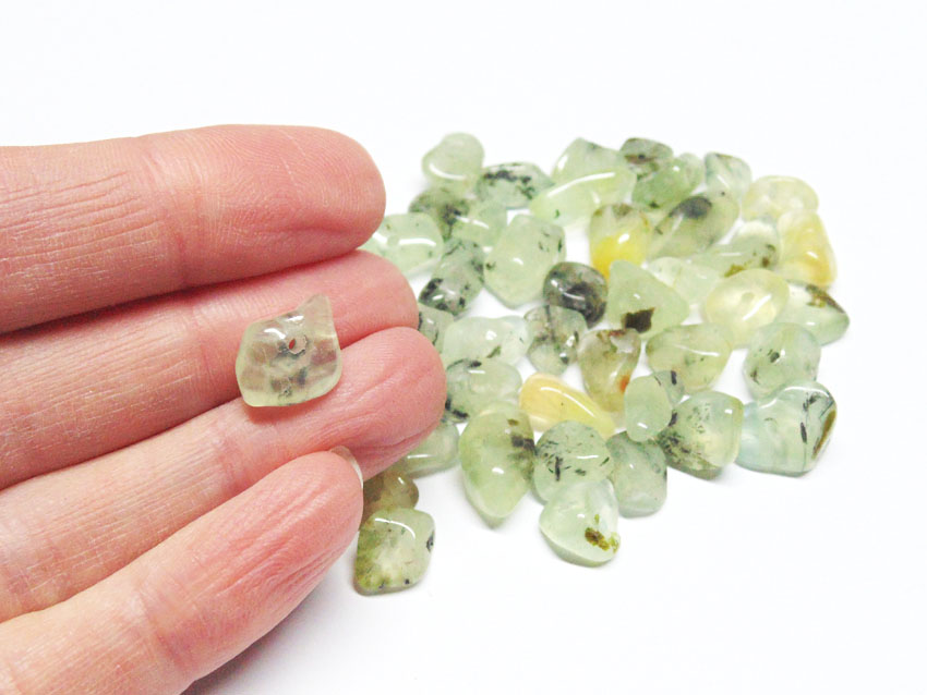Green Rutilated Quartz Nugget Beads