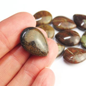 Snakeskin Jasper Teardrop Beads Small