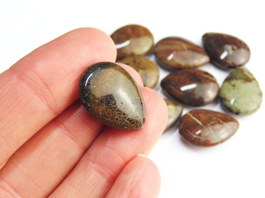 Snakeskin Jasper Teardrop Beads Small