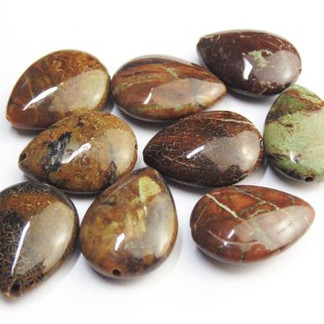 Snakeskin Jasper Teardrop Beads Small