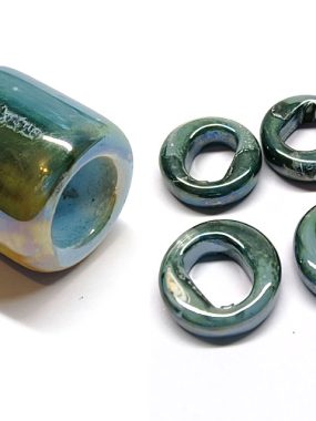 Enamelled Ceramic Bead Set