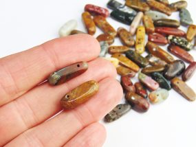 Ocean Agate Jasper Tooth Beads