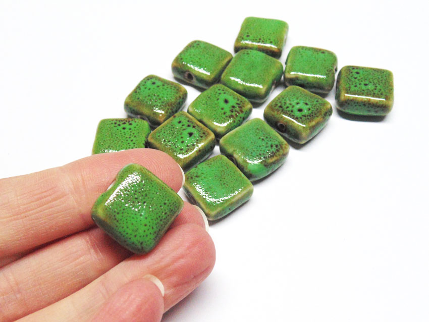 Green Ceramic Beads