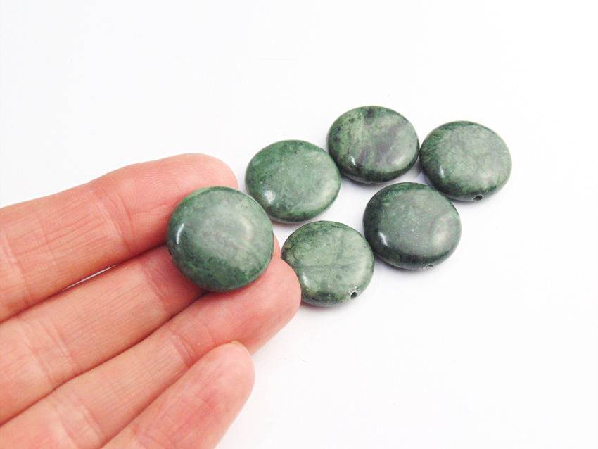 Jade Jasper Coin Beads