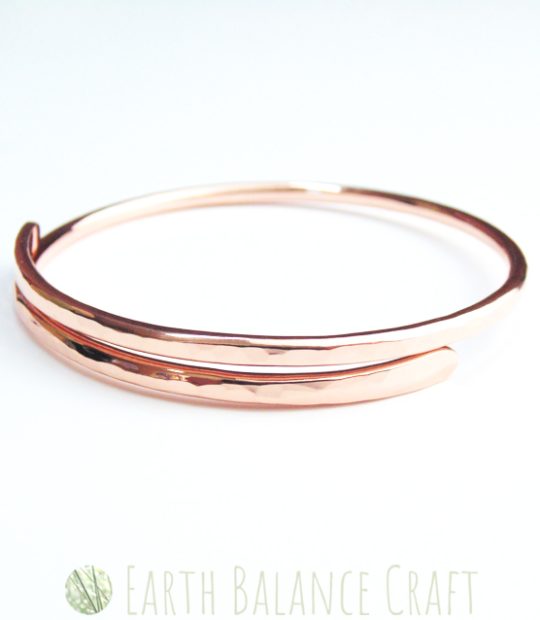 Raw Copper Paddle Bangle