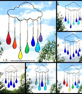 Rain Cloud Glass Suncatcher