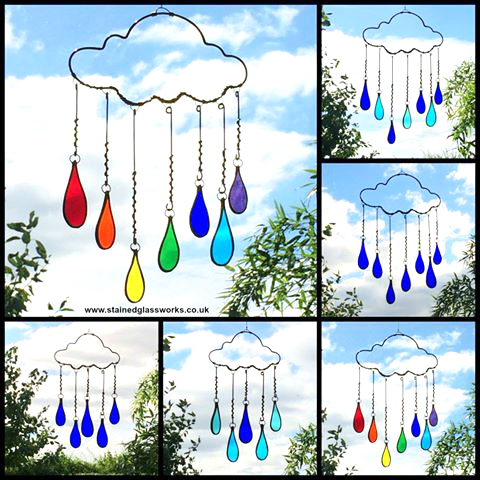 Rain Cloud Glass Suncatcher