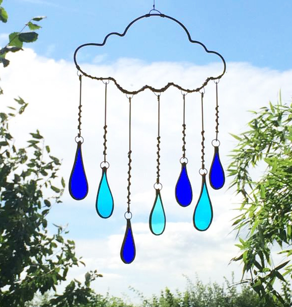 Rain Cloud Glass Suncatcher