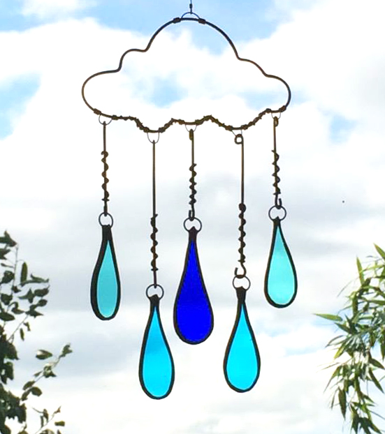 Rain Cloud Glass Suncatcher