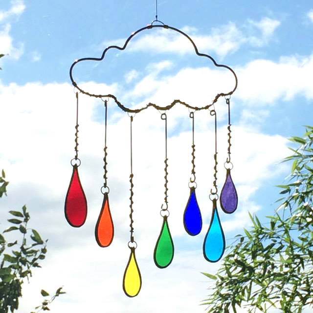 Rain Cloud Glass Suncatcher