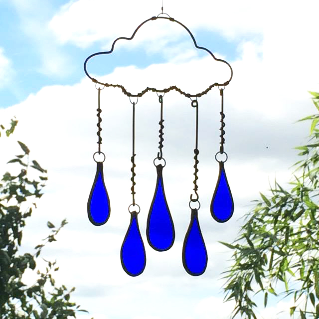 Rain Cloud Glass Suncatcher