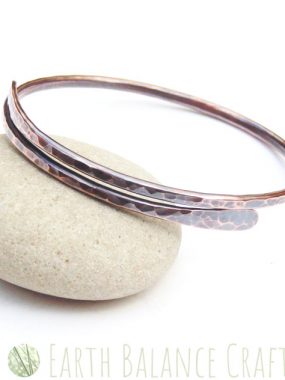 Rustic Paddle Copper Bangle