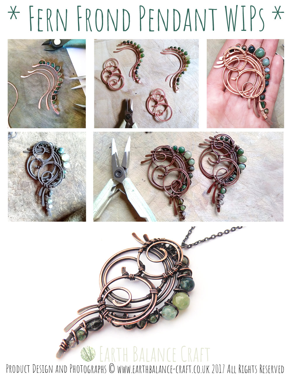 Fern Frond Pendant WIPs