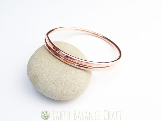 Raw Copper Paddle Bangle